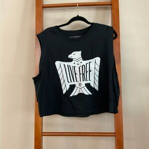 Live Free Black Sleeveless Top